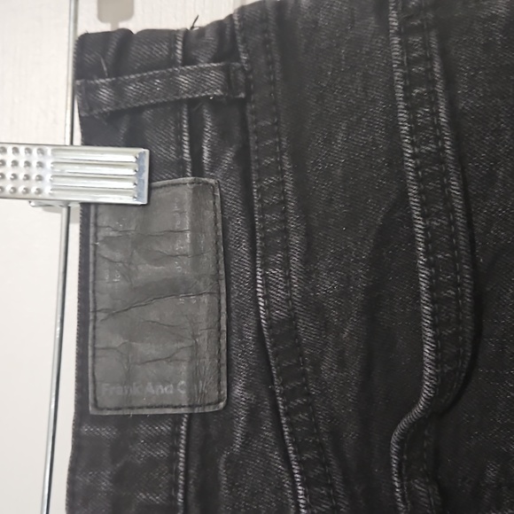 Frank and Oak The Stevie Tapered Fit High Rise Jean in Washed Black - Picture 8 of 10